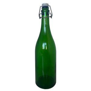 750ml green champagne bottle with cap
